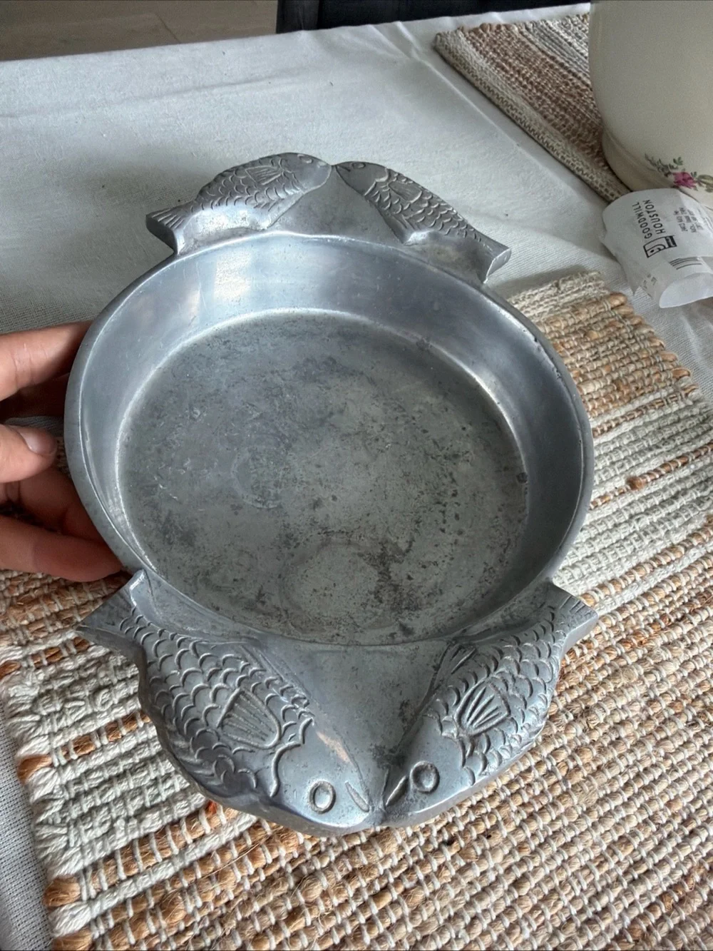 Vintage-Style Silver Fish Serving Dish - Silver